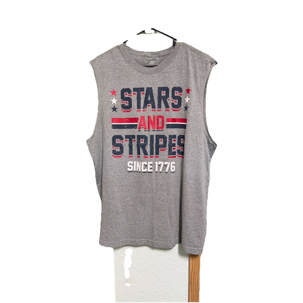 Patriotic Stars and Stripes Mens Since 1776 Tank Top Mens Gray XL